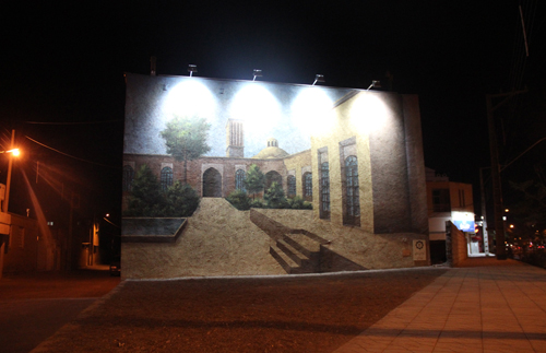 زیباسازی شهر با نقاشی دیواری و نورپردازی