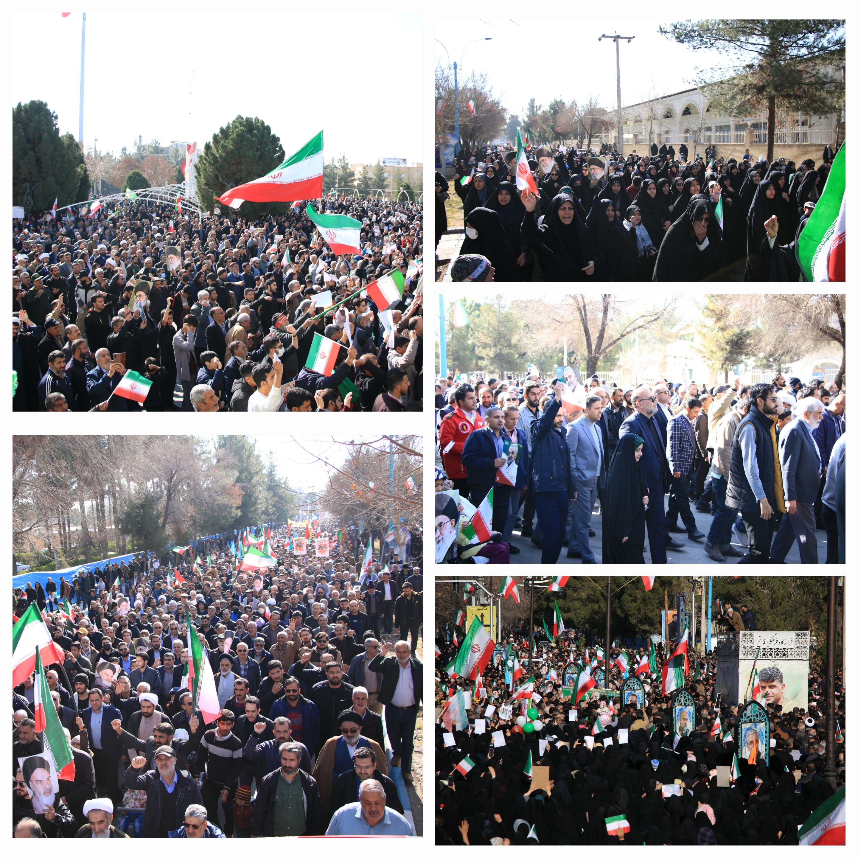 حضور شهردار کرمان در آیین تشییع پیکر شهید و راهپیمایی اعلام انزجار از اقدامات اغتشاشگران