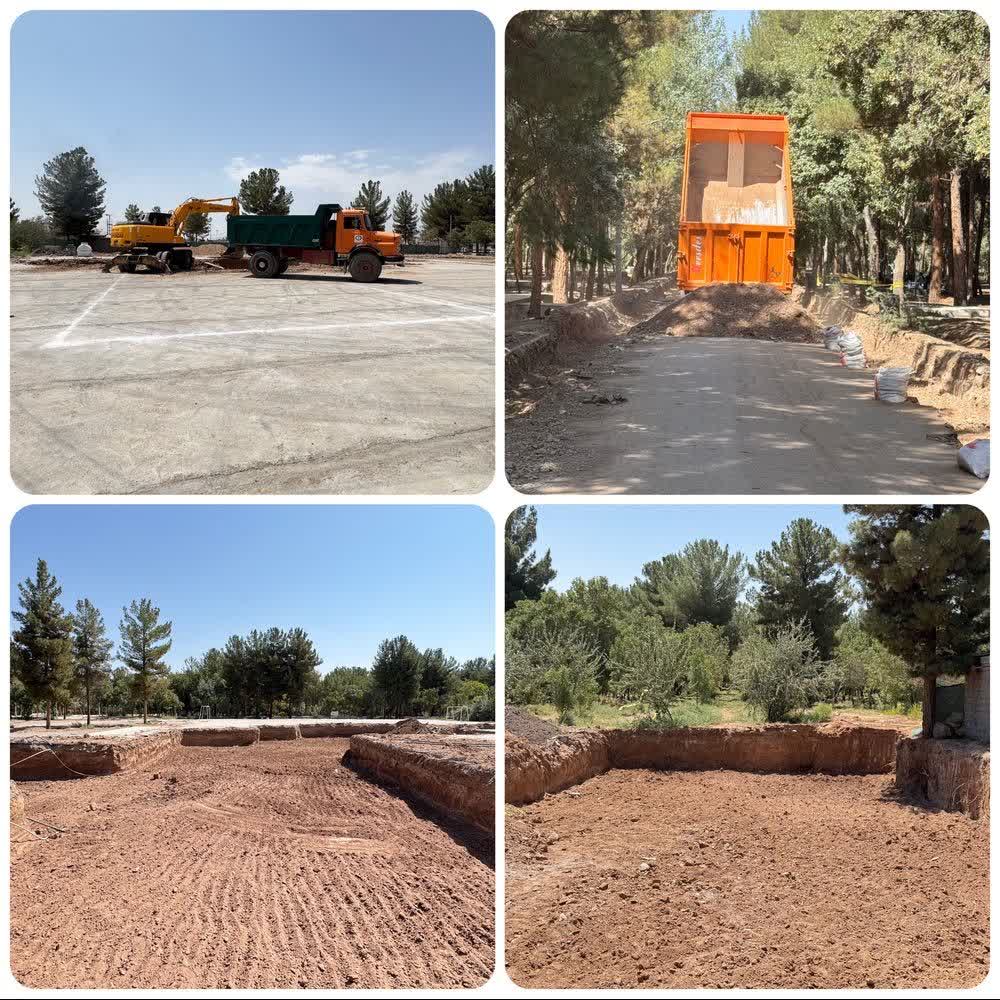 از شفته‌ریزی تا زیرسازی مسیر؛ آخرین وضعیت عملیات عمرانی پارک بانوان شهید باهنر